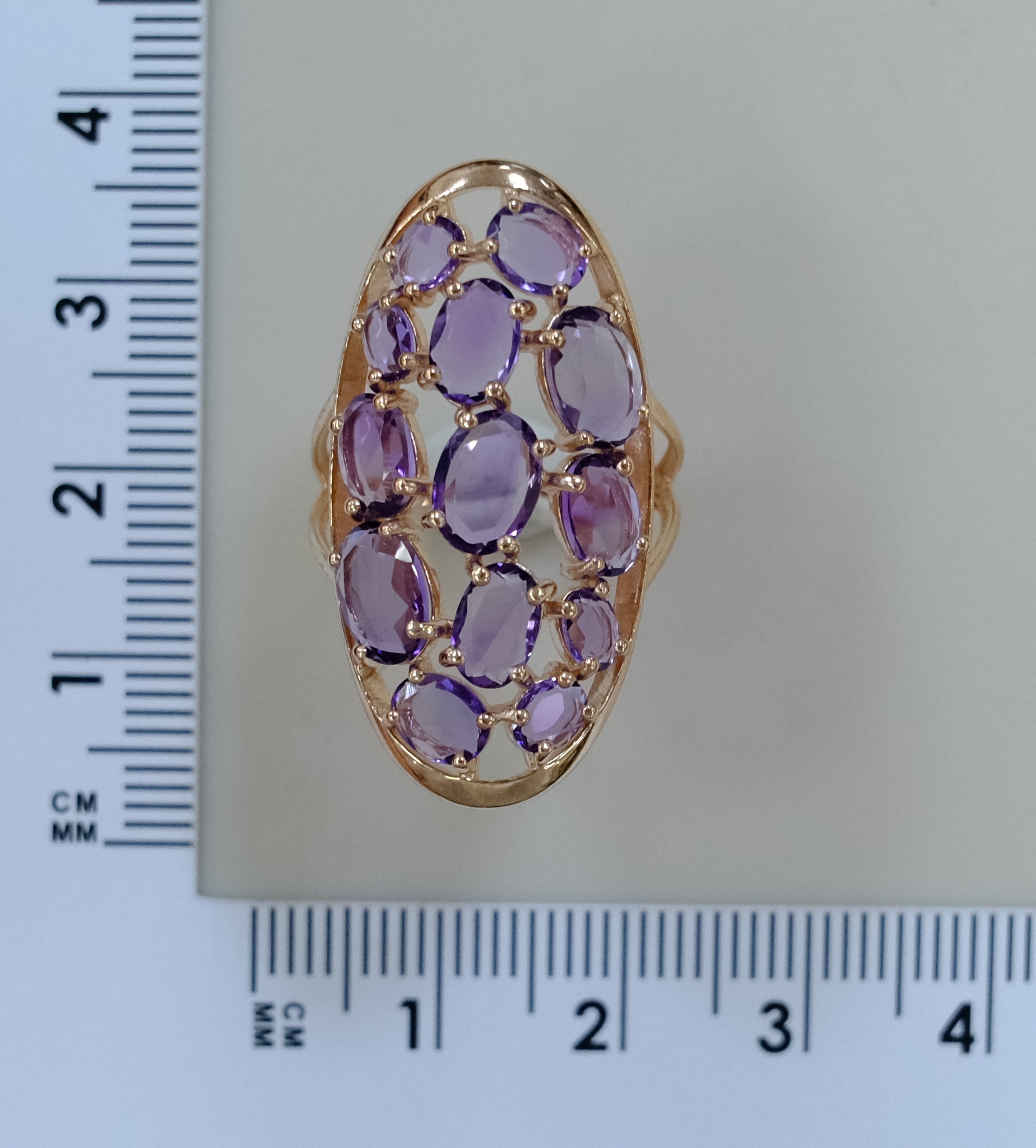 Серебряное кольцо с аметистами